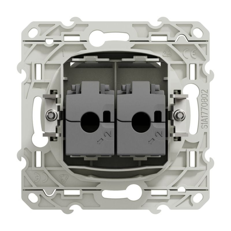 Odace prise double multimédia RJ45 grade 3 - blanc - 3