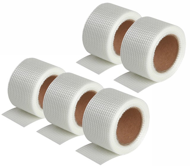 Lot de 5 bandes grillagées adhésives Semin pour réaliser les joints des plaques de plâtre en association avec un enduit - 20 m