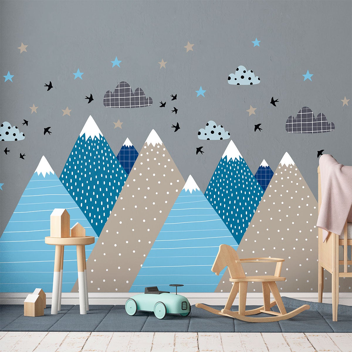 Adesivo bambino di montagna scandinavo lynka - Sticker adesivo - adesivi murali - 120x180cm - 3