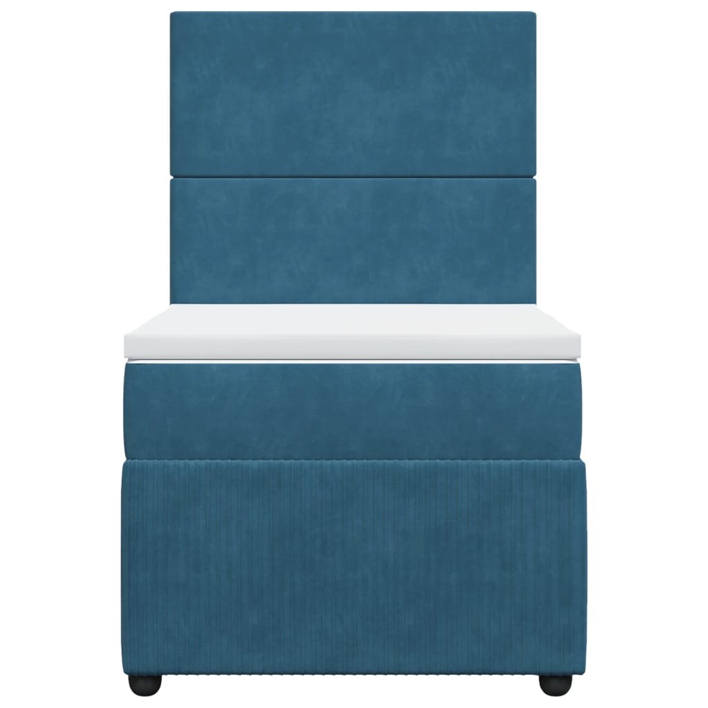 Sommier à lattes de lit avec matelas Bleu foncé 100x200 cm — COMFORTXL - 3