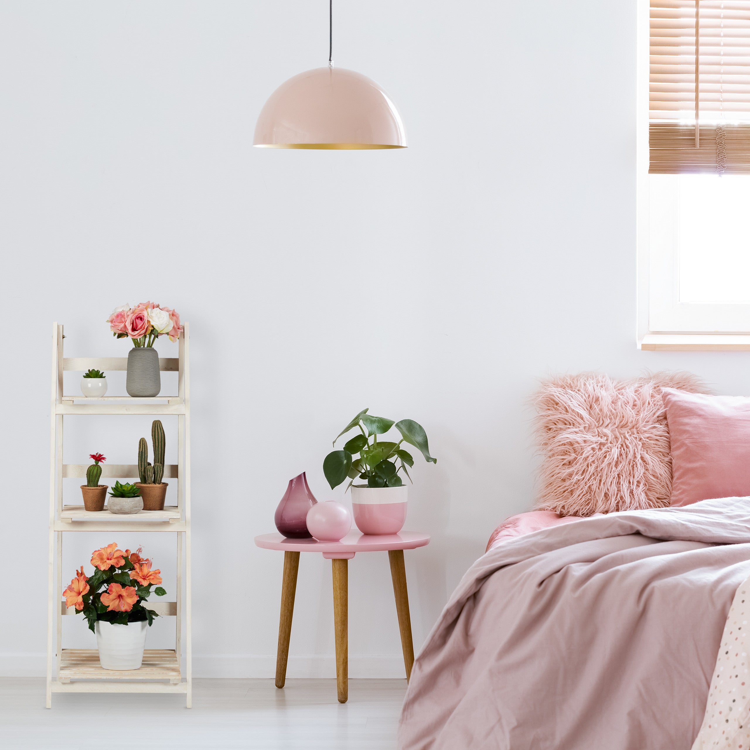 Etagère à fleurs, pour l’intérieur et le balcon, simple et chic, pliante, 160x41x50 cm, 4 marches, blanc, Relaxdays - 5