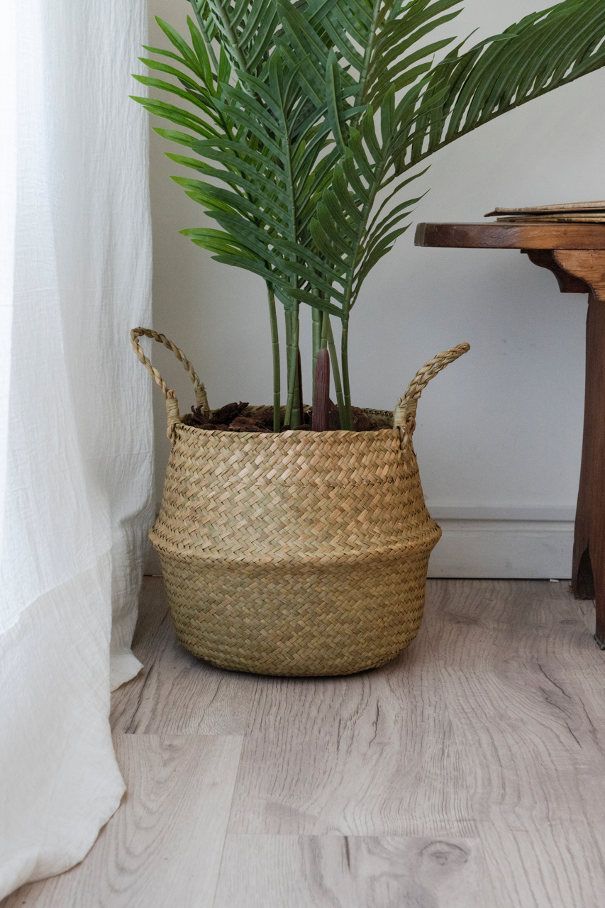 Cesto de Mimbre 27 cm – Cesta Decorativa Plegable con Asas – Macetero o Almacenaje para Plantas, Ropa y Juguetes - Valyria Home - 8