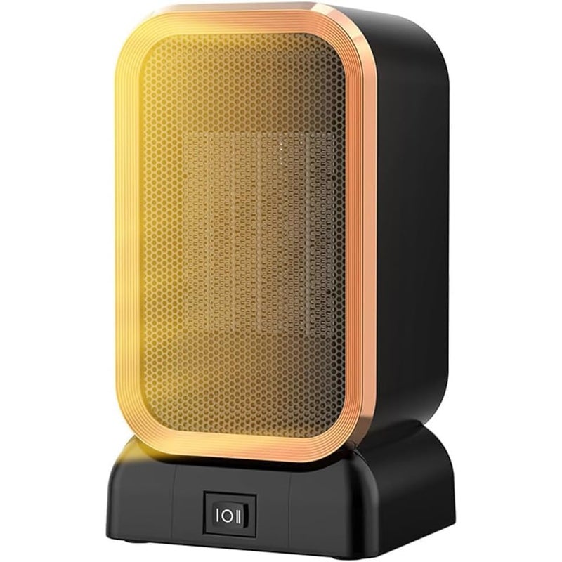 Przenośny grzejnik wewnętrzny, moc do 1000 W, dwie prędkości wentylatora, mały grzejnik elektryczny, czarny.