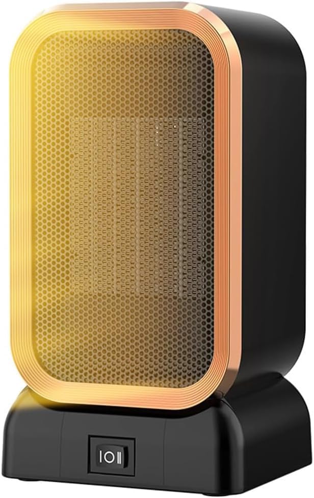 Przenośny grzejnik wewnętrzny, moc do 1000 W, dwie prędkości wentylatora, mały grzejnik elektryczny, czarny.