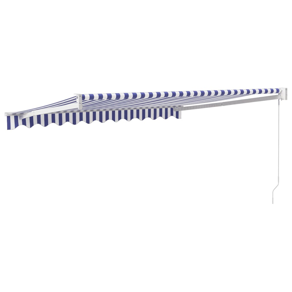 Toldo exterior | Toldo retrátil 3,5x2,5 m tecido e alumínio azul e branco CFW31651 - 5