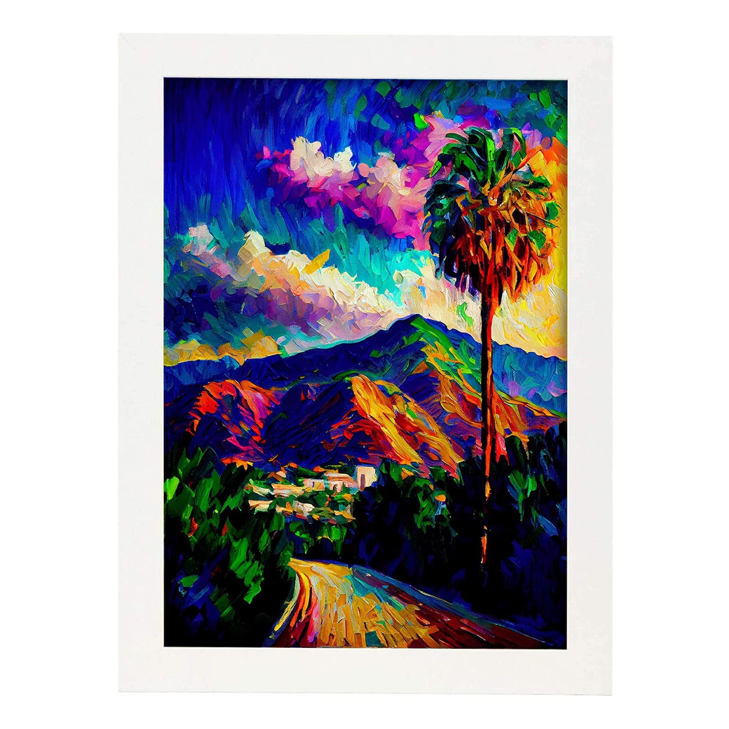 Nacnic poster de hollywood en estilo pintura al óleo ilustraciones de monumentos en estilo fotográfico a todo color diseño y a3 marcos blanco