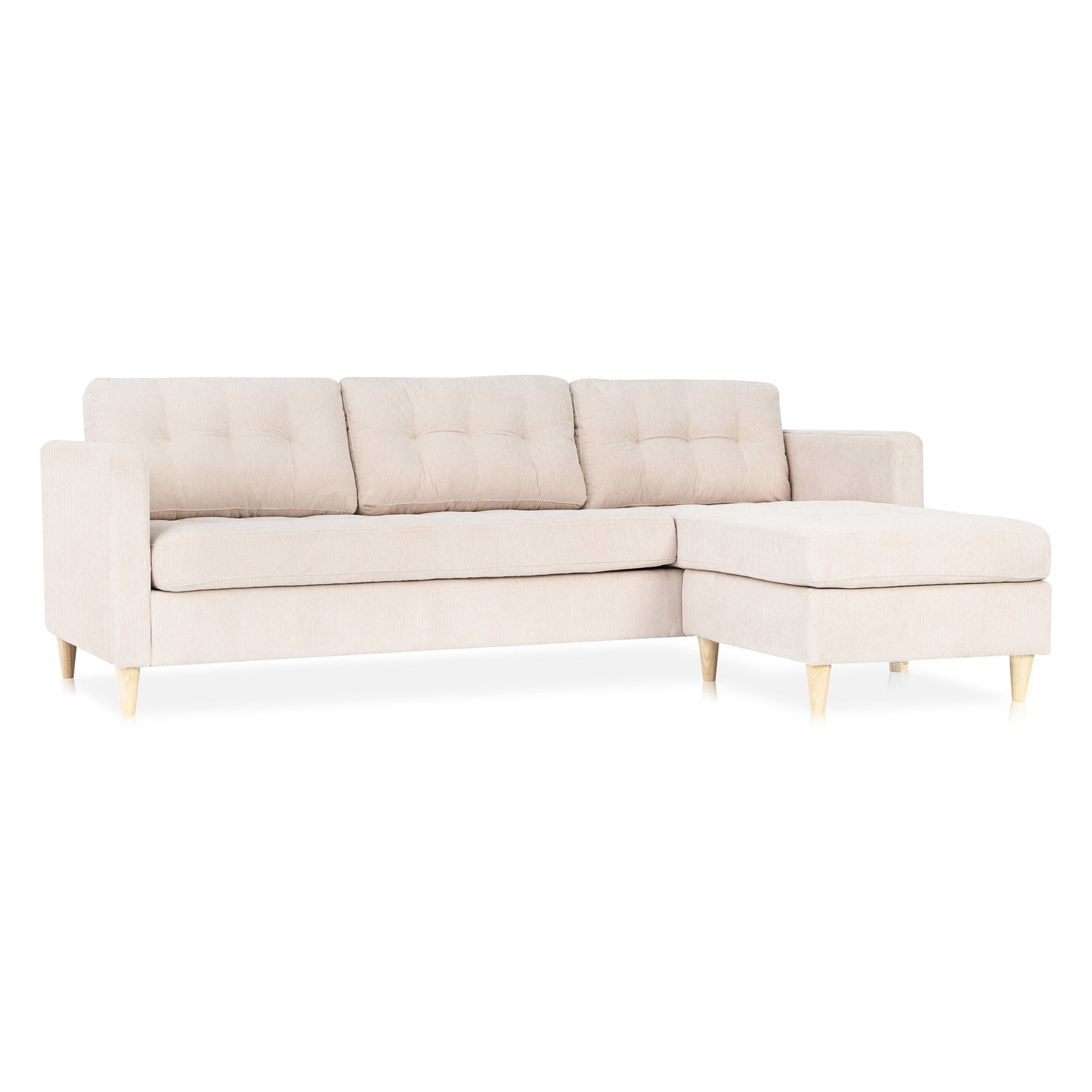 Marino sofa AB1, szezląg prawy lub lewy, piaskowy aksamit.