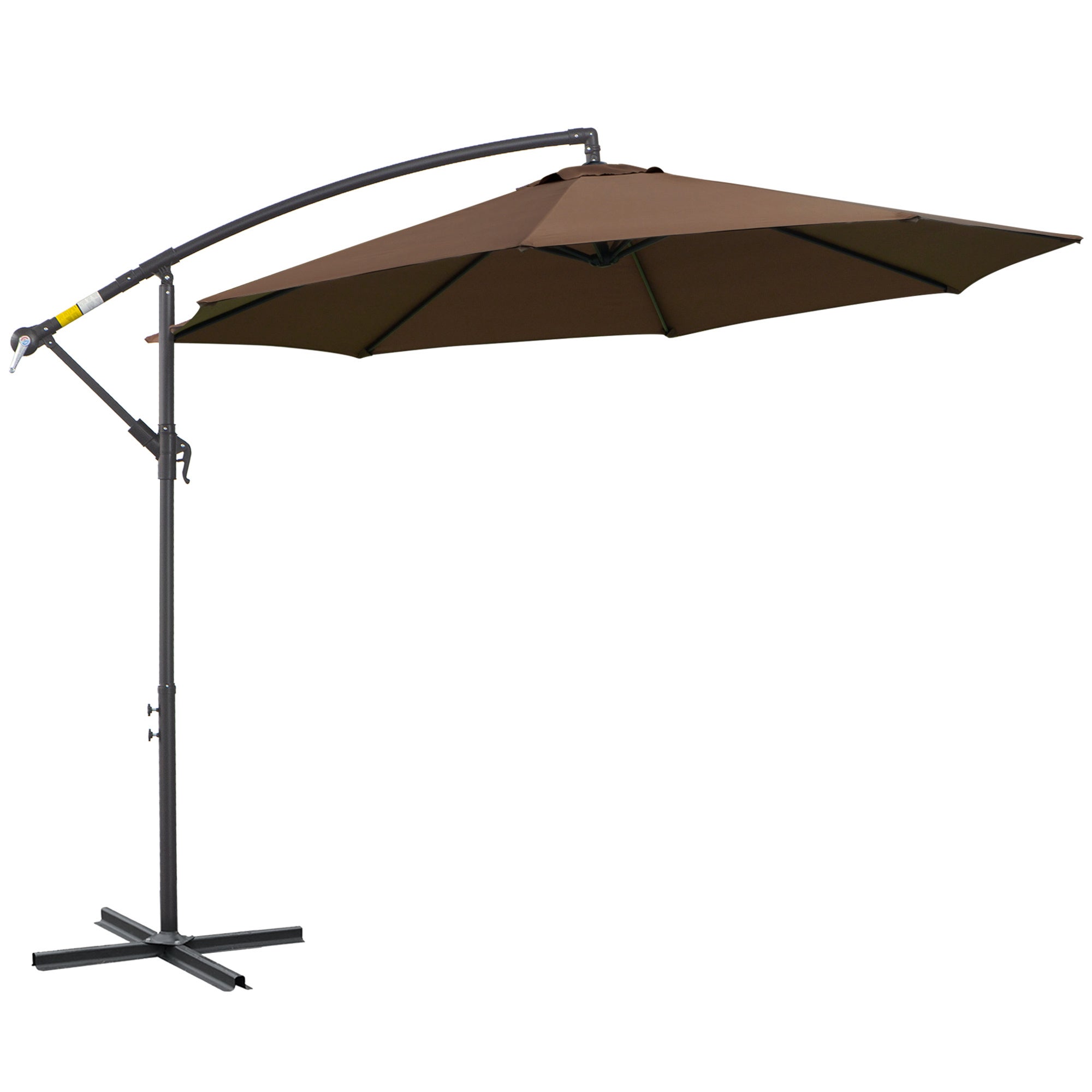Sombrilla Cantilever de Ø2,95 x 2,45 m para jardín con manivela ...