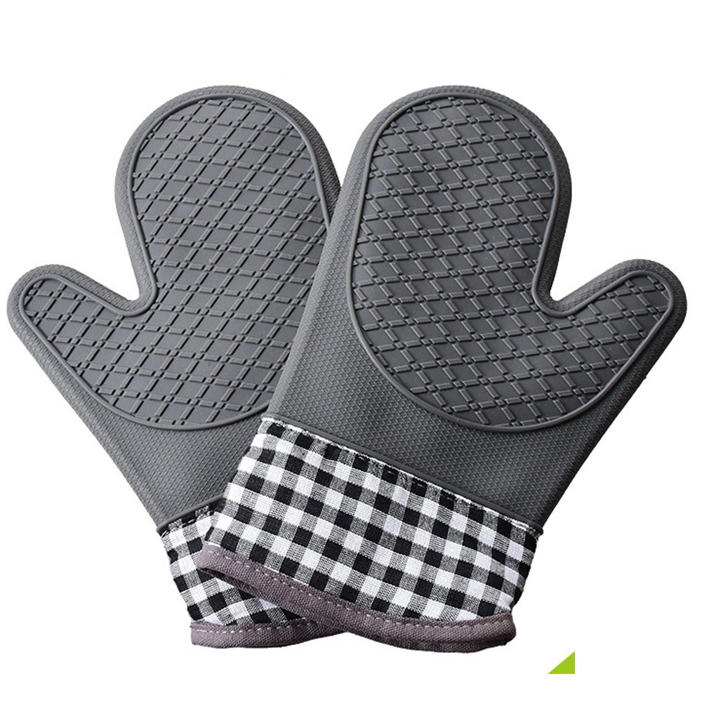 Guanti Da Forno In Silicone Resistenti Al Calore 500°C - Con Fodera Trapuntata E Palmo Antiscivolo - Lunghi 28cm Per Proteggere Braccia - Colore Blu