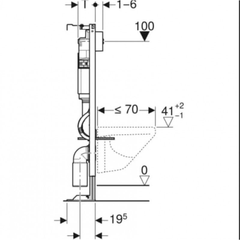 Bâti-Support Autoportant WC Suspendu GEBERIT Duofix 112cm Avec Réservoir à Encastrer Delta 12cm - 457.565.00.3 - 8