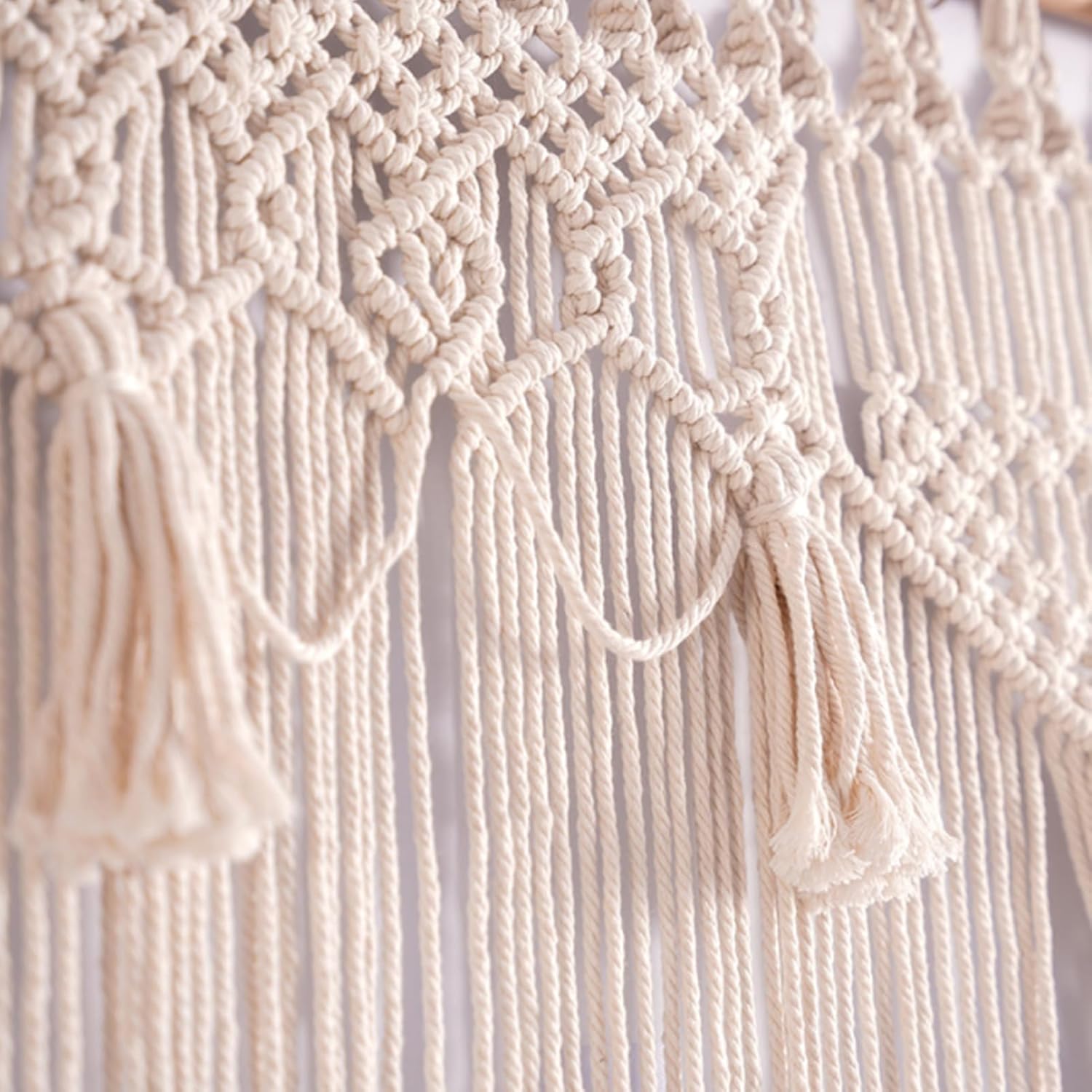 Rideau Mural en Macramé Tissé Moyen - Séparateur de Pièce, Pour Porte et Fenêtre - Coton - 6