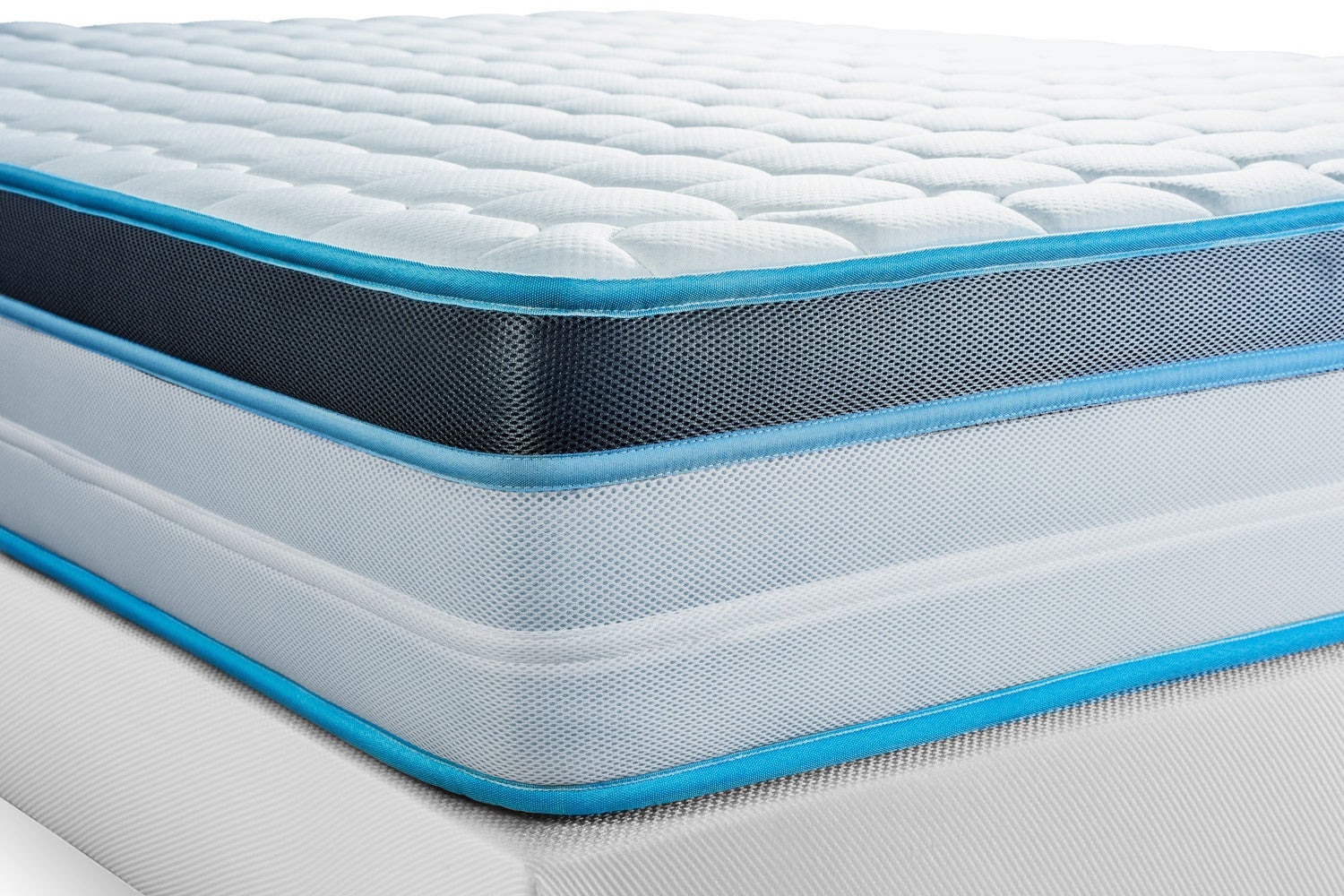 Matelas 160 x 200 cm Perform - Mémoire de forme - Ep : 23 cm - sommier Blanc avec 2 oreillers et couette - 4