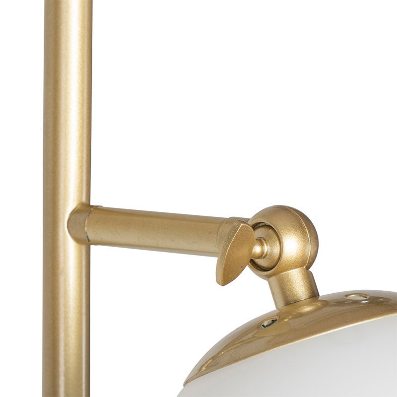 Qazqa art deco lampadaire - Pallon - blanc, max. 25w, e14, à 2 lumières, 153cm, idéal pour le salon - 5