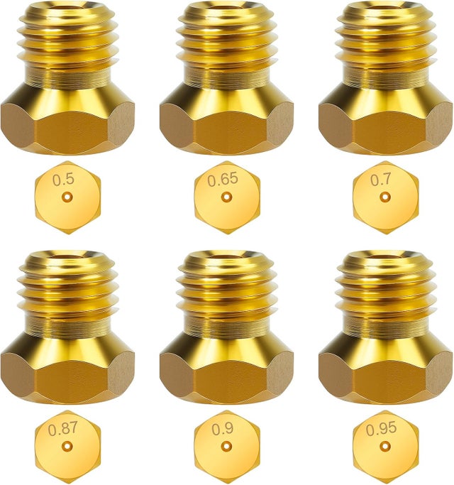 6Pcs Gicleur gaz Butane Universels pour plaque de cuisson au gaz naturel GPL, jets, buses et injecteurs (0.5-0.65-0.7-0.87-0.9-0.95)