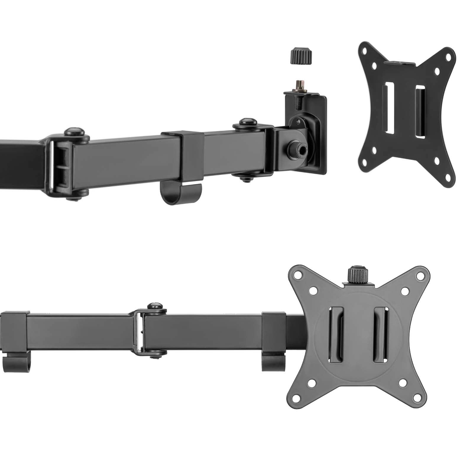 Support 2 Écrans Jusqu'à 32 Pouces 2x Ordinateur 9 Kg Ressort à gaz Fixation de table VESA 75/100 PC Bras Articulé Porte-Ordi Inclinaison… Wiltec - 7