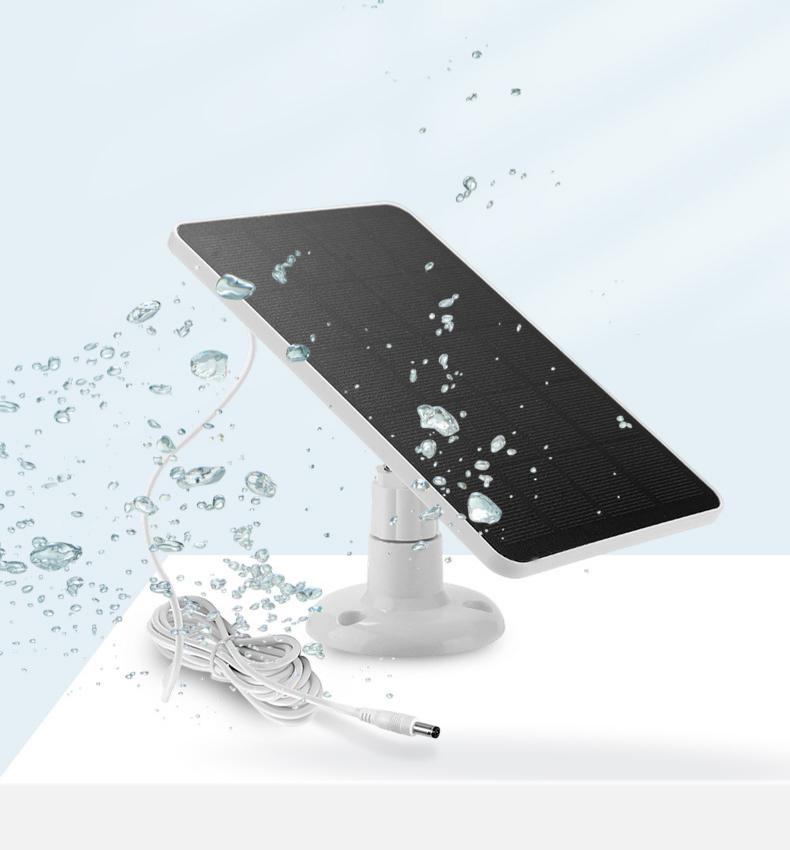 Panneaux solaires pour caméras de sécurité, chargeur solaire extérieur 3 W, étanche à l'eau, compatible avec les caméras à batterie - QWINERN - 6