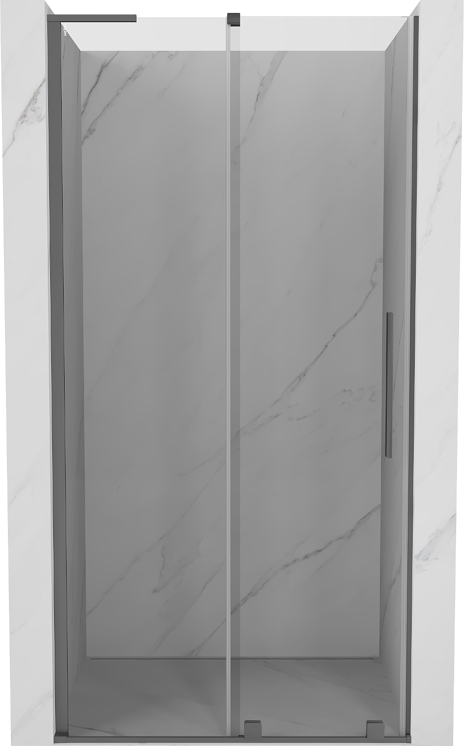Mexen Velar L drzwi prysznicowe rozsuwane 110 cm, transparent, gun metal - 871-110-003-01-95