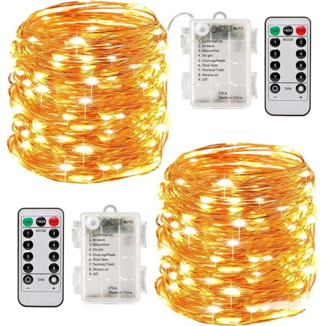 Catena luminosa con timer per esterni, 10 m, 100 LED, luce