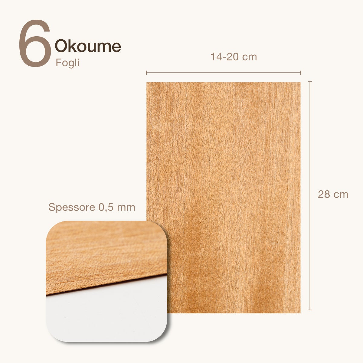 6 FOGLI DI IMPIALLACCIATURA IN LEGNO DI OKOUME - 2