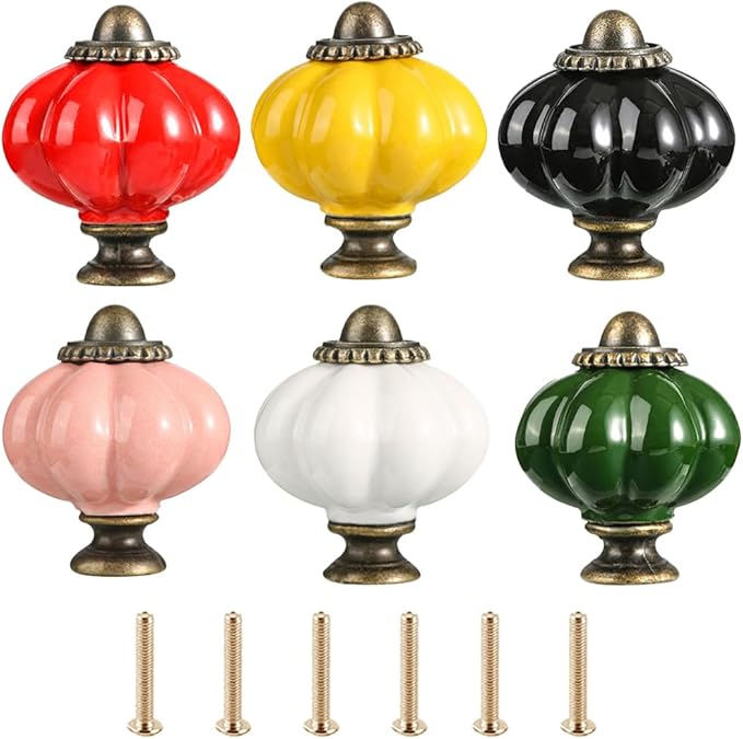 6 Boutons De Tiroir En Bois Style Bohème - 35 Mm, Motifs Blancs, Pour Armoire, Commode, Rénovation Meubles - 5