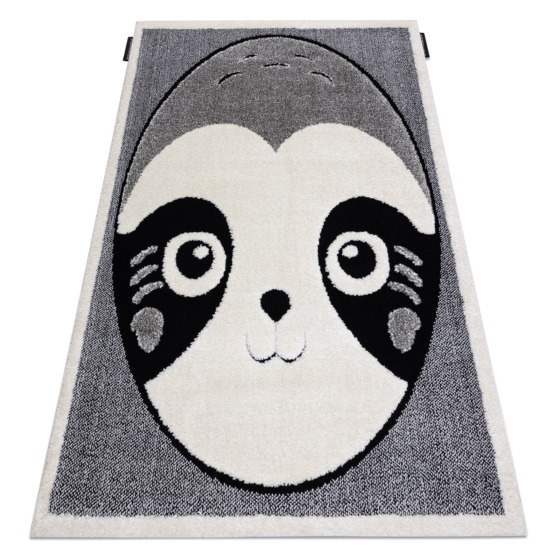 Dywan dziecięcy JOY Panda miś, dla dzieci - Strukturalny, dwa poziomy runa szary / krem 160x220 cm