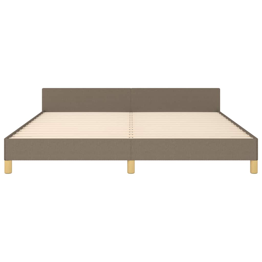 Cadre de lit sans matelas taupe 160 x 200 cm tissu - 5