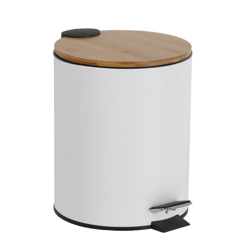 Poubelle de salle de bain en métal Gris et couvercle eambou 3 L57