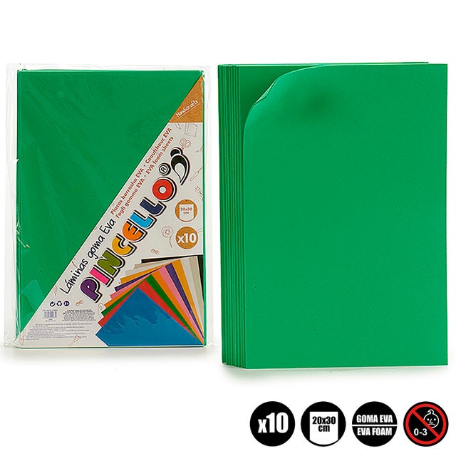 Ensemble de 10 feuilles en mousse EVA 20x30 cm.
