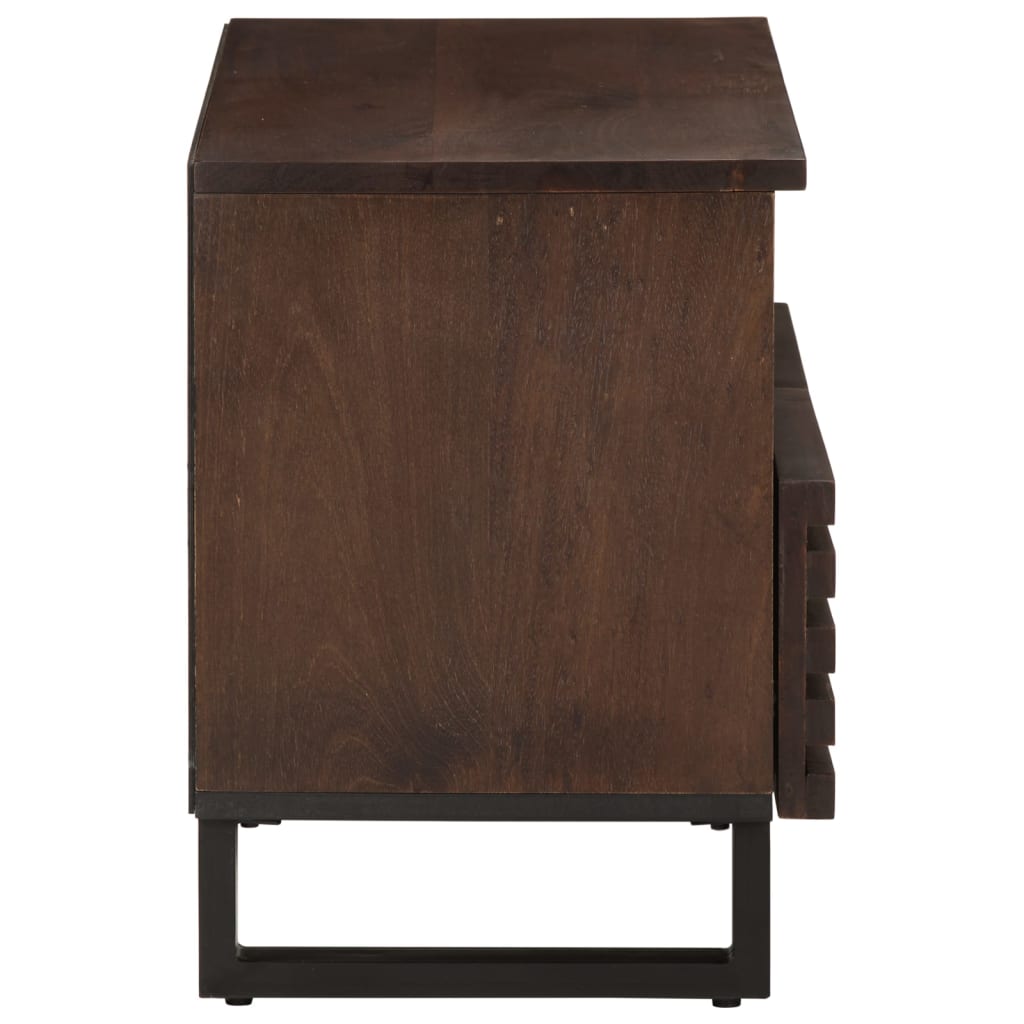 Móvel de TV em madeira de mangueira maciça castanha 70x34x46 cm - COMFORTXL - 3
