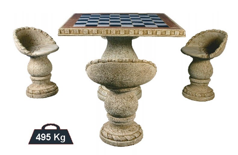 Degarden  Comedor De Ajedrez Y Cuatro Sillas Ocre , Leroy Merlin