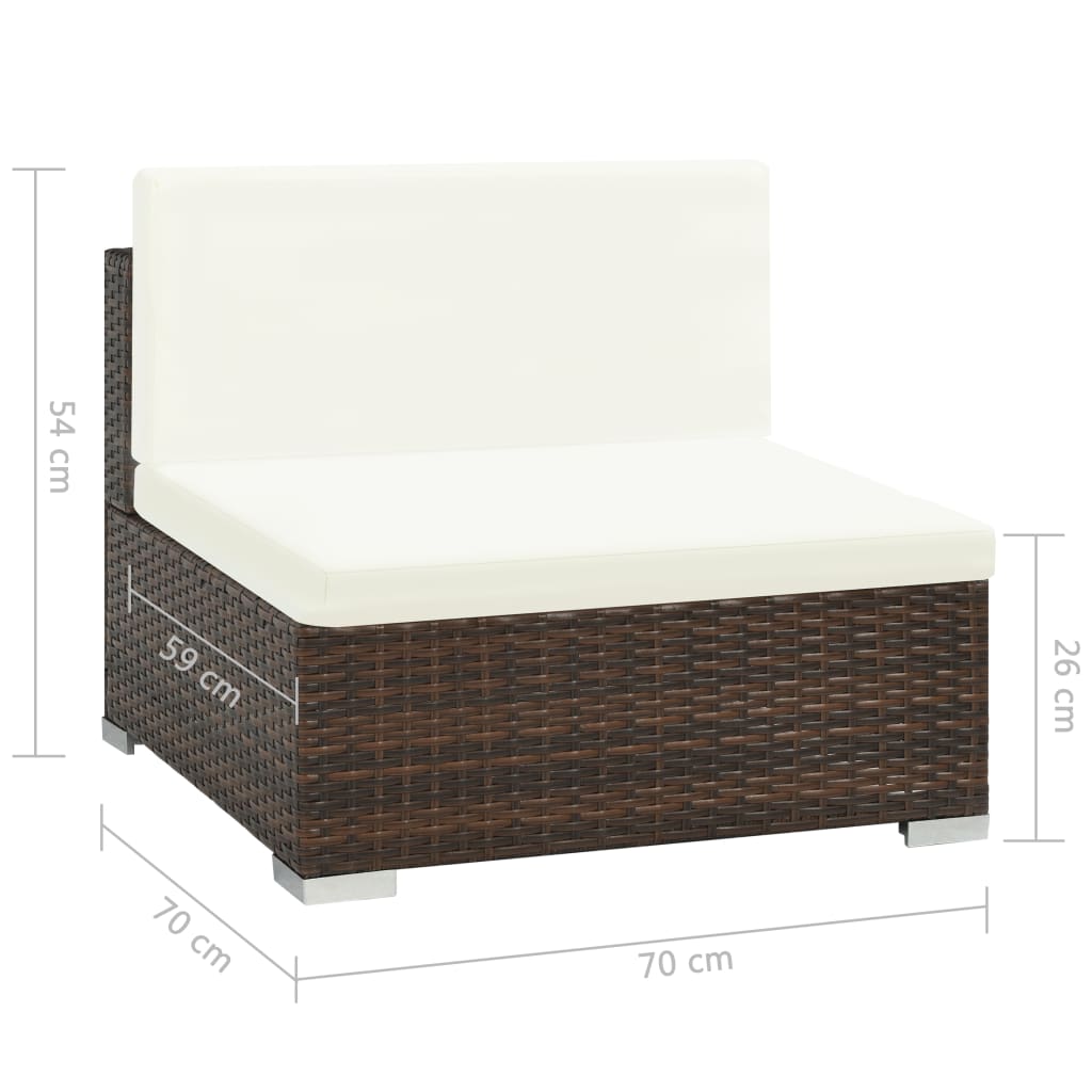 Maison Exclusive - Set Divani da Giardino 8 pz con Cuscini in Polyrattan Marrone - 9