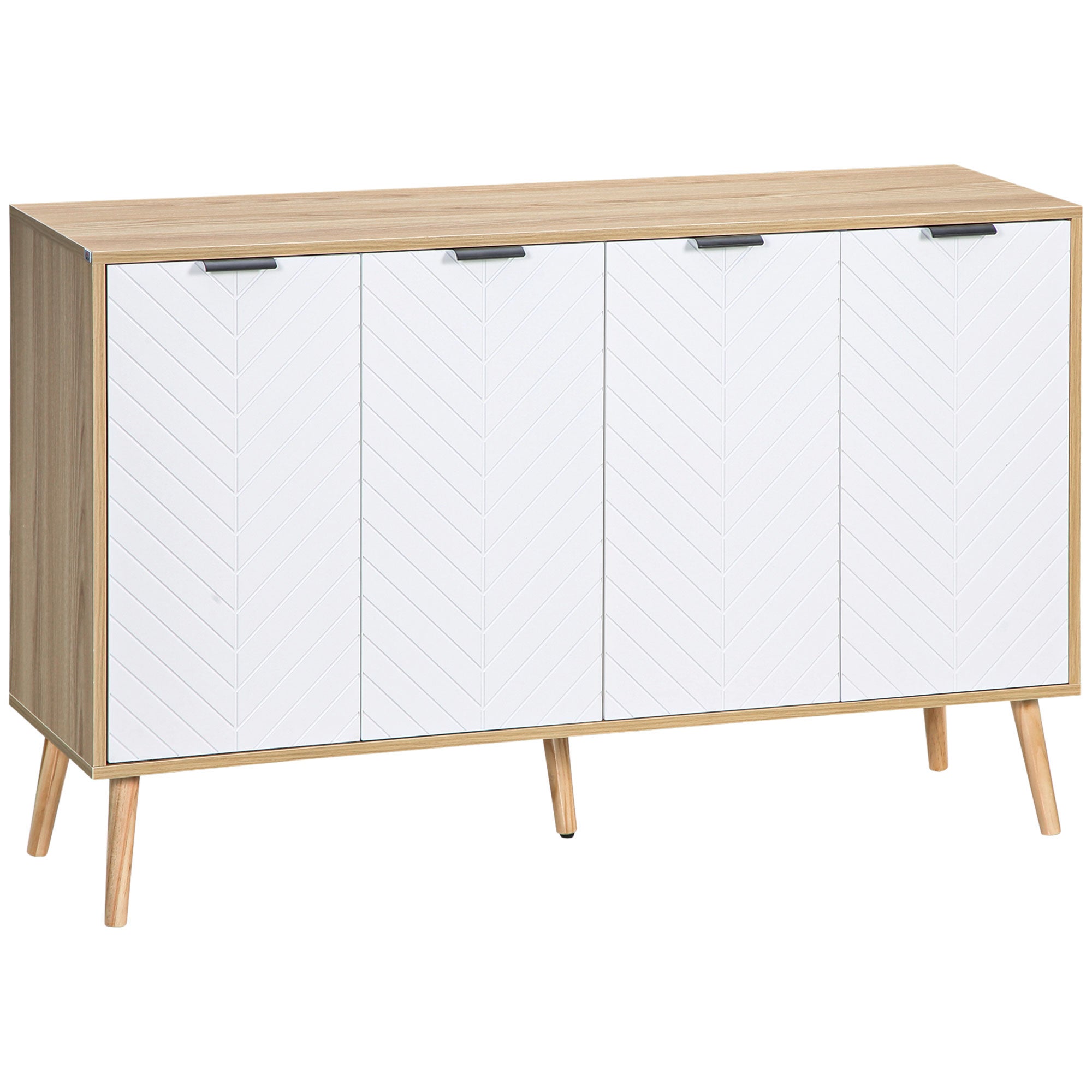 Leroy Merlin Modern sideboard, storage cabinet, accent cupboard with adjustable shelves for kitchen, dining room, living room, white 
