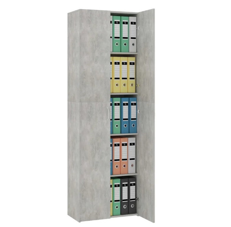 Caisson De Bureau LAGOS Meuble De Rangement Sur Roulettes Avec 5 Tiroirs En Pin Massif Finition Vernis Naturel Et Lasure Gris
