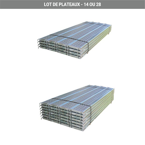 Lot de 28 plateaux en acier 3.00m x 0.30m - 250701300/28 - 3