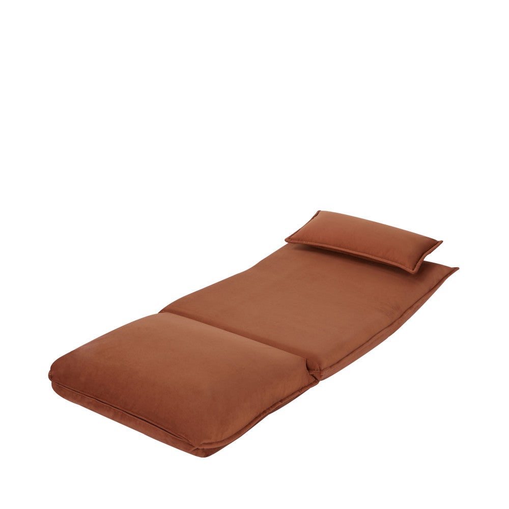 Nala - Chauffeuse convertible 1 place en velours - Rouille - 9