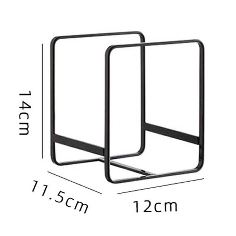 4 estantes negros para platos y tablas: organizador de cocina de metal - 2