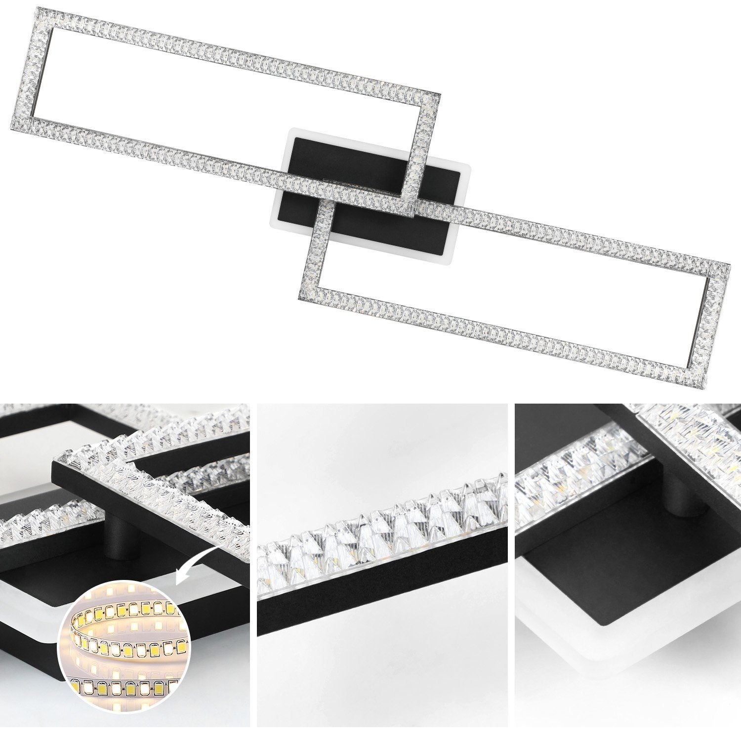 NETTLIFE Plafón LED regulable diseño moderno 56W negro - 9