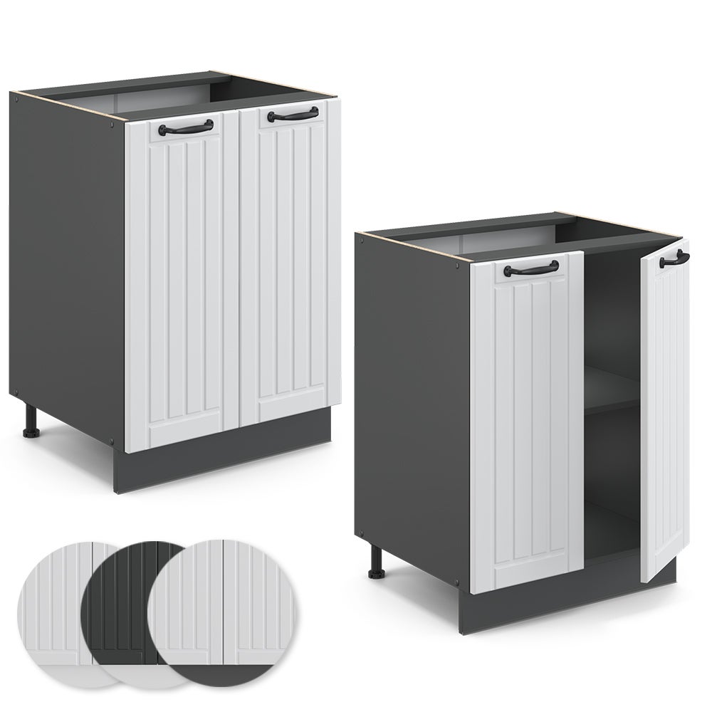 Vicco Meuble bas de cuisine Fame-Line, Blanc campagne, 60cm sans PT - 5
