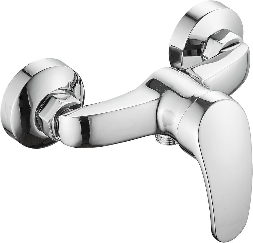 Chromowana Posrebrzana Jednouchwytowa bateria prysznicowa Widoczna bateria Jednouchwytowe prysznicowe Regulacja temperatury Przyłącze gwintowane