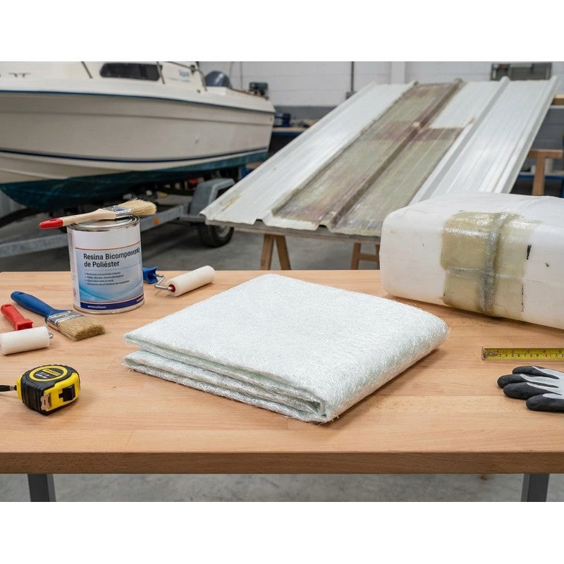 Fibre de verre MAT-300 3m2 (densité 300gr/m2). Maille en fibre de verre pour réparer tous types d'accessoires - 9