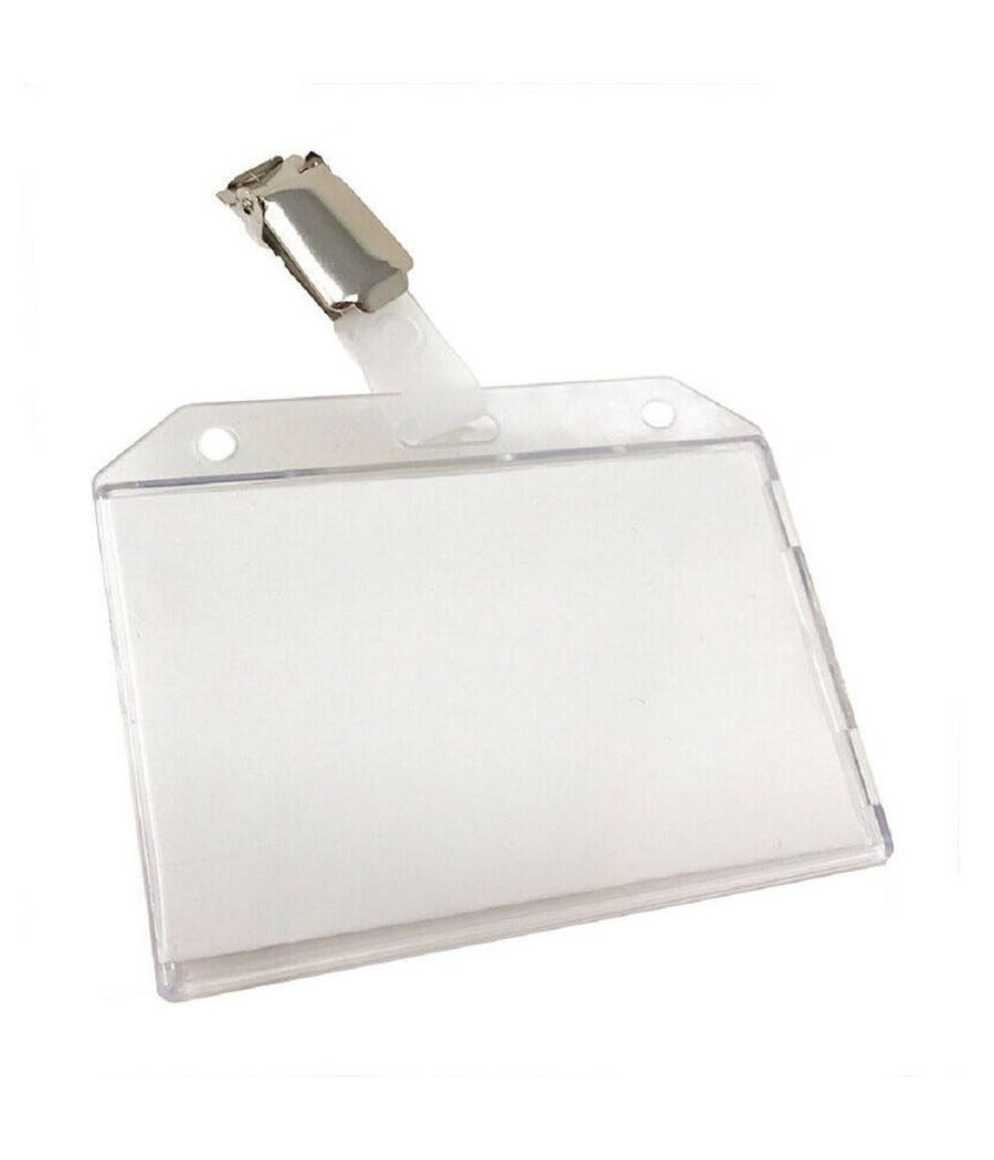 Portabadge FUSHING 40 Pezzi - Clip Girevole 360°, Per Badge 7.6x10.2 Cm, PVC Trasparente - Foto 6