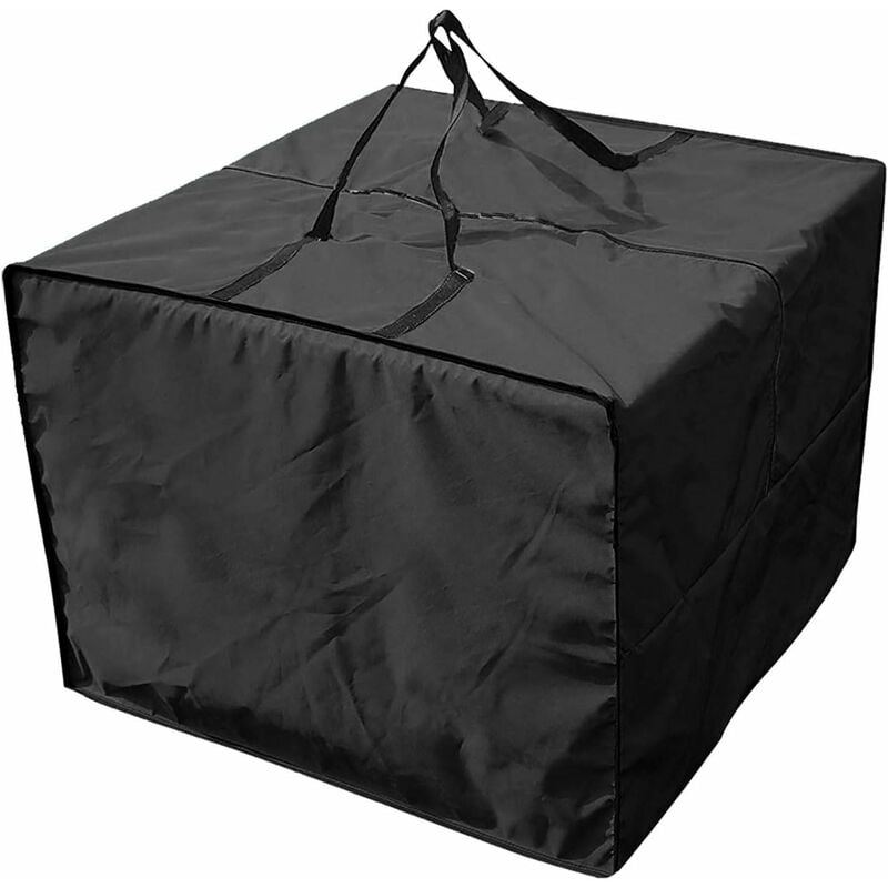 Czarna torba do przechowywania poduszek – wytrzymała torba ogrodowa 210D, 81 cm x 81 cm x 61 cm, z zamkiem błyskawicznym, do przechowywania poduszek o