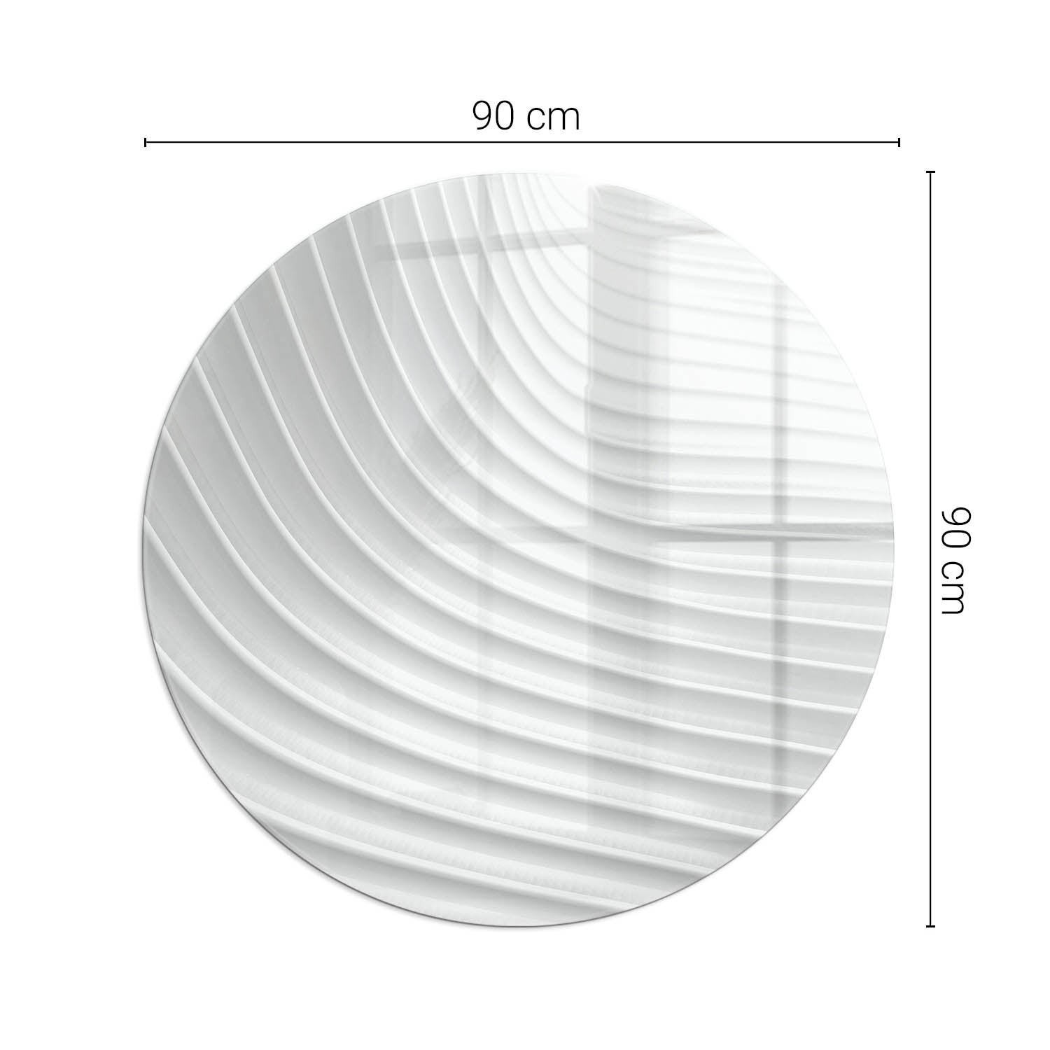 Okragła podkładka na podłogę ze szkła hartowanego - fi 90 cm - Fale delikatnych linii - TULUP - 2