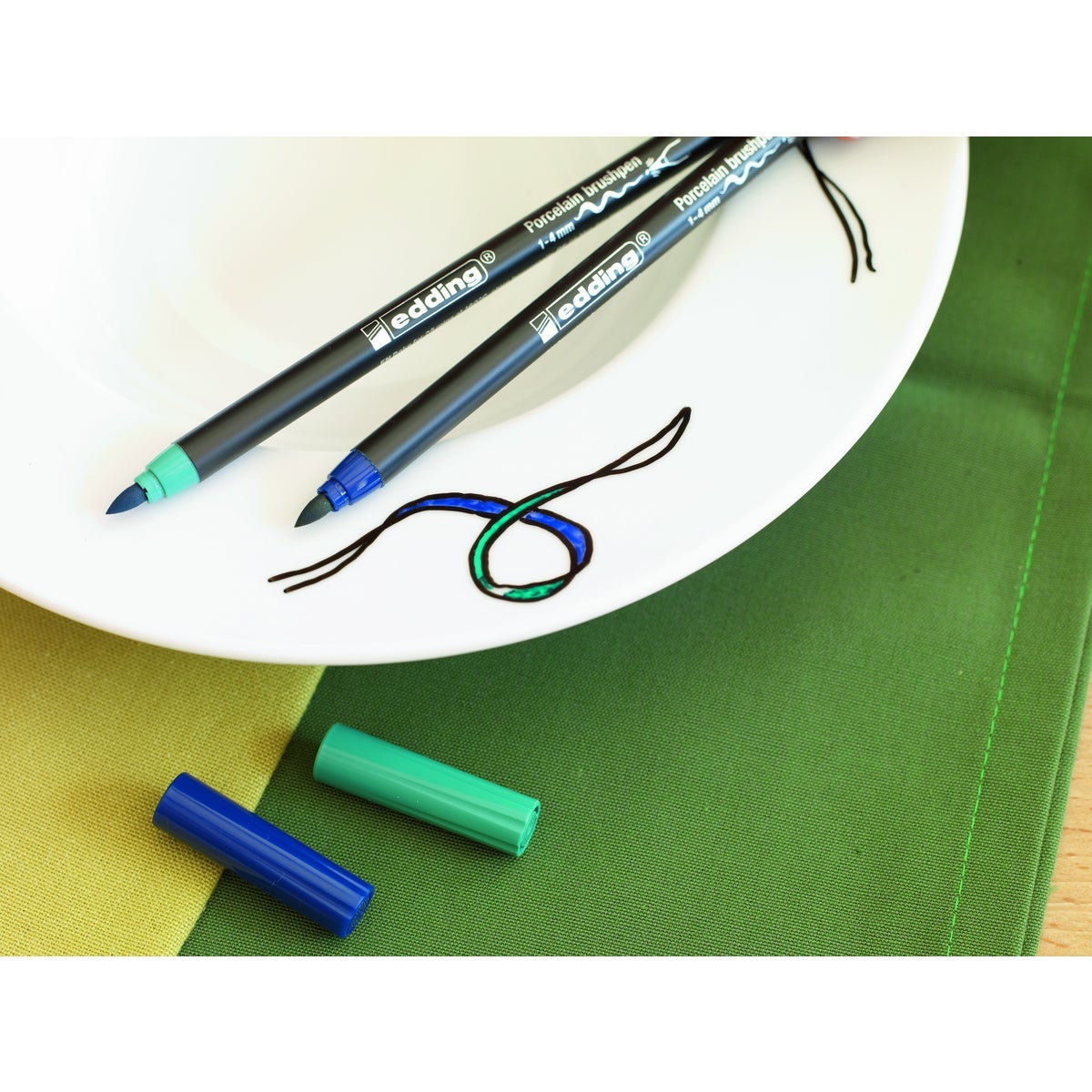 edding Porzellan-Pinselstift grün 6er Set - 4