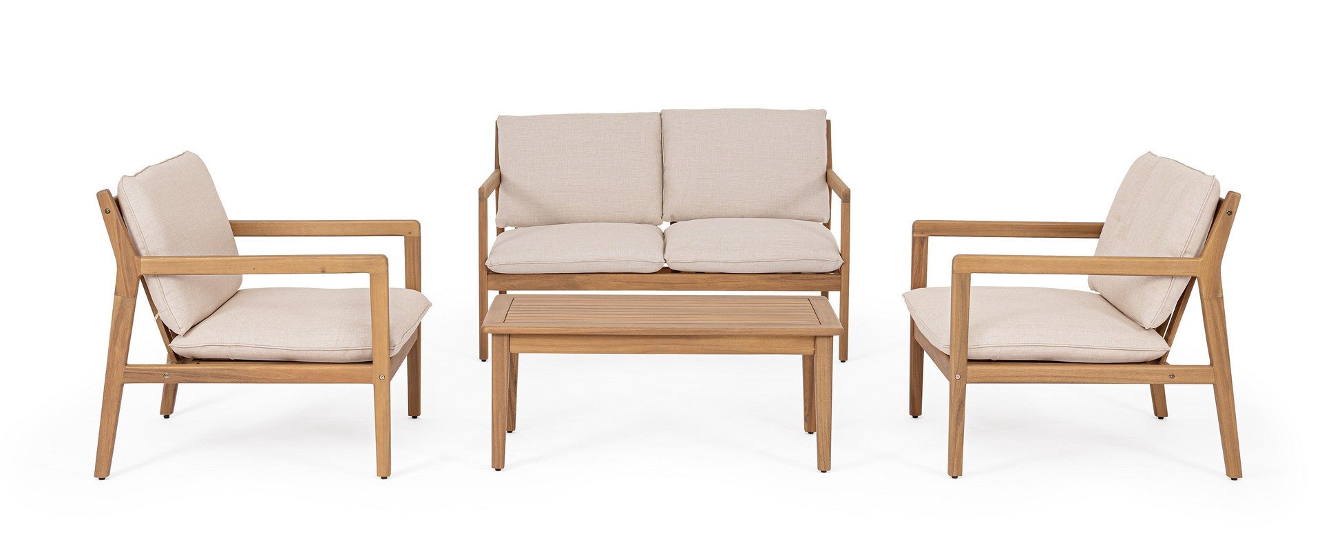 Salon bas de jardin en Bois Marron 4 personnes - 3