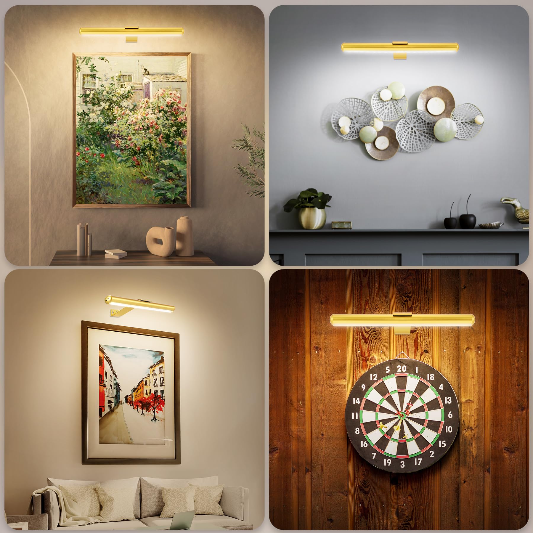 Paquete de 2 luces LED inalámbricas para pintar con control remoto, recargables, regulables, para pared y arte. - 6