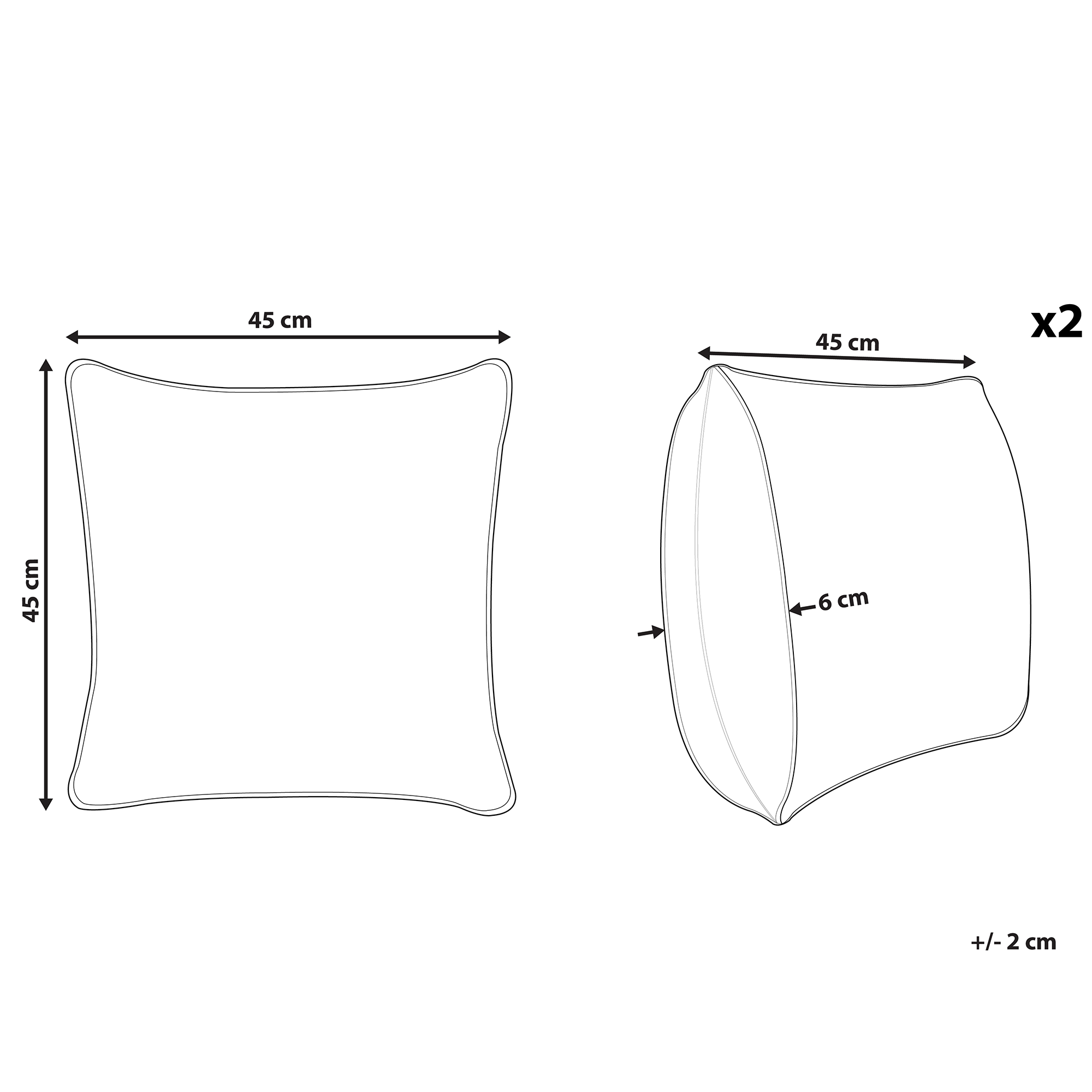 Set di 2 cuscini RUSCUS Cotone 45 x 45 cm Bianco Trama astratta - 3