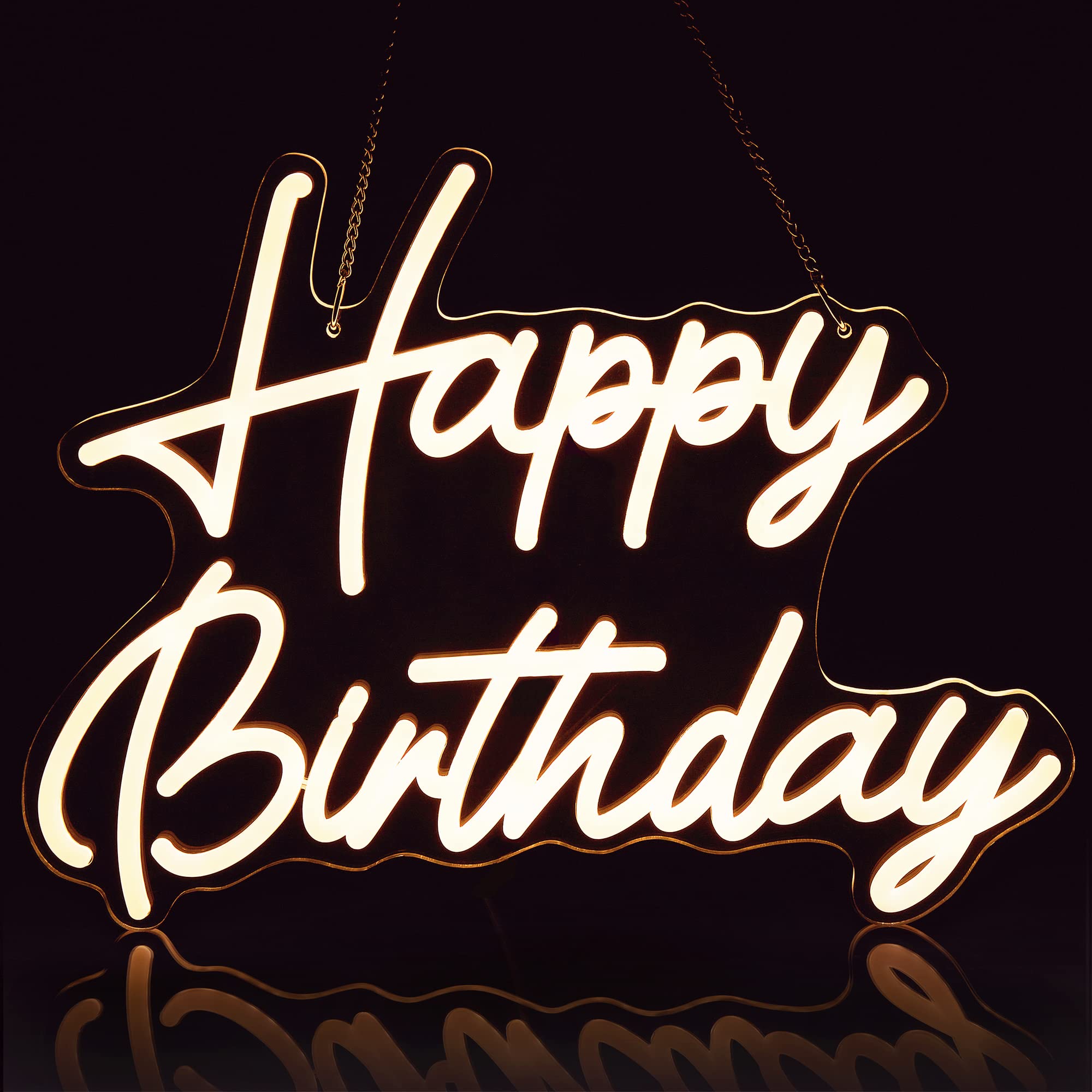 Panneau lumineux « Joyeux anniversaire » 42 x 31 cm, pour toile de fond avec variateur d'intensité, décoration de fête (blanc chaud) - 9