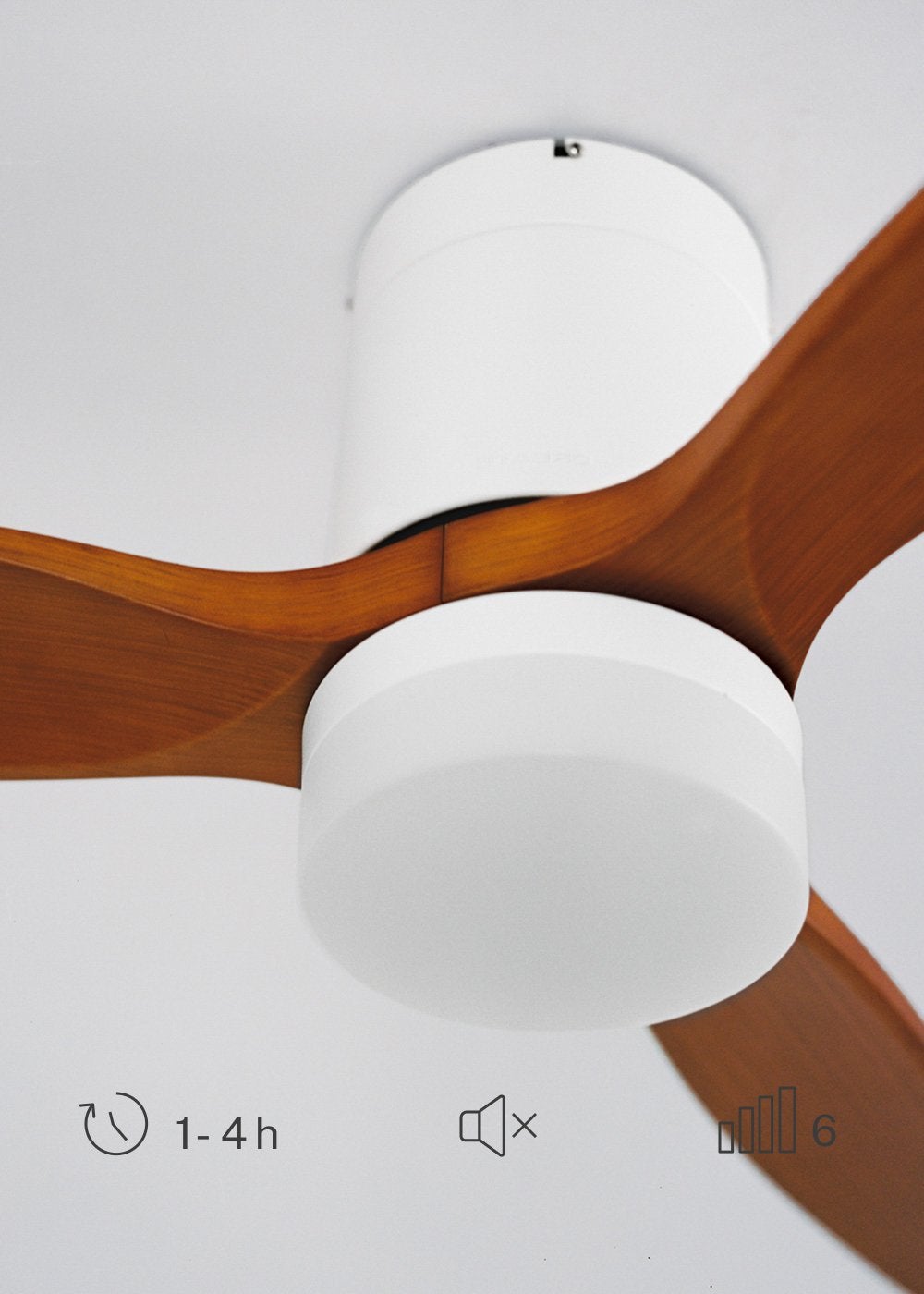 CREATE - WIND CALM M - Ventilateur de plafond silencieux 40W avec pales techniques en ABS Ø132cm avec eclaraige avec contrôleur mural - 7