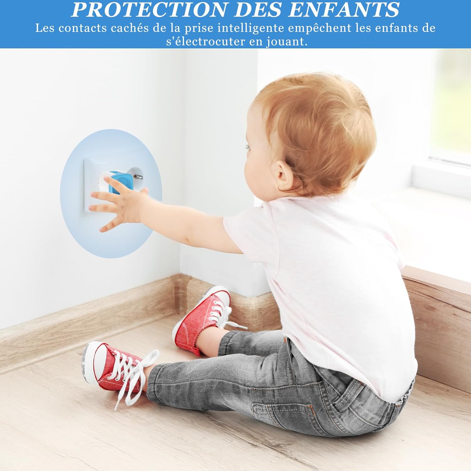 Prise Connectée WiFi Intelligente Type E, Prise Programmable avec Minuteur et Télécommande, App Tuya/Smart Life, 16A - 7